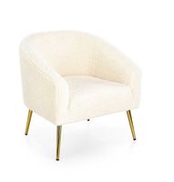 Fotel wypoczynkowy Eder kremowy/ złoty