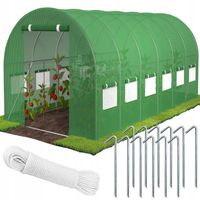 TUNEL FOLIOWY OGRODOWY SZKLARNIA FOLIAK UV4 6x3x2m 18m2 WIELOSEZONOWY MOCNY