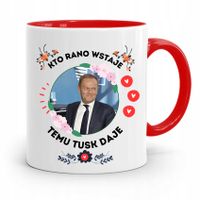 Kubek Czerwony Donald Tusk Po Platforma Prezent Z Nadrukiem Ze Zdjęciem