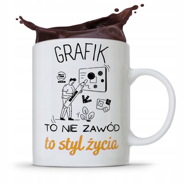 Kubek Prezent Dla Grafika Nie Zawód To Styl Życia Z Nadrukiem Ze Zdjęciem zdjęcie 1