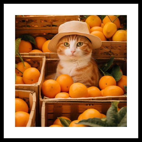 Plakat 30x30cm Kot w Pomarańczach na Arena.pl