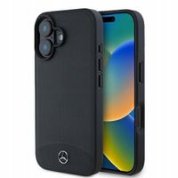 Mocne Skórzane Etui Mercedes do iPhone 16 Plus, do MagSafe, Case, Plecki