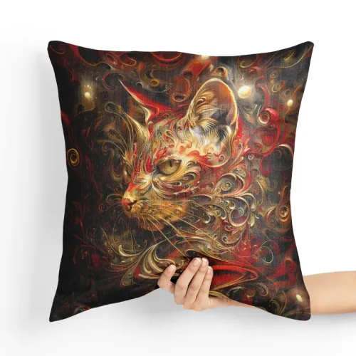 Poduszka Kotek Sfinks - Poduszka Dekoracyjna Tył poduszki: - Czerwony na Arena.pl