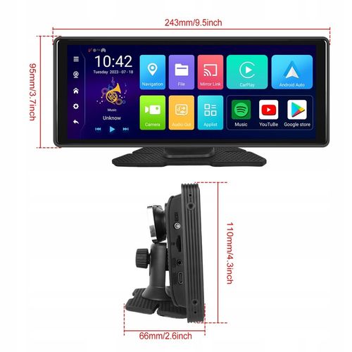 RADIO STACJA MULTIMEDIALNA WIDEOREJESTRATOR CARPLAY ANDROID DVR KAMERA AUX na Arena.pl