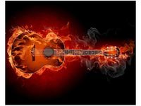 40X50CM PŁONĄCA GITARA OBRAZ