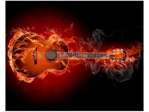 40X50CM PŁONĄCA GITARA OBRAZ na Arena.pl