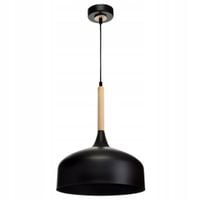 Lampa Sufitowa TAYLOR Czarny Brązowy Metalowy Klosz 1xE27 30x90cm Wisząca