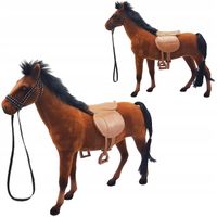 Koń Flokowany Brązowy Realistyczny Figurki dla Dzieci Kolekcjonerski