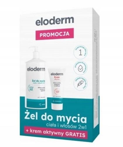 ELODERM ZESTAW Żel do mycia ciała 400 ml + krem aktywny 75 ml na Arena.pl