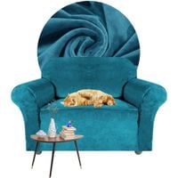 POKROWIEC NA FOTEL KANAPĘ WELUR 90-140CM TURKUSOWY