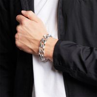 GRUBA Srebrna Bransoletka 9mm Męska PANCERKA SREBRO 925 Bransoleta + GRATIS