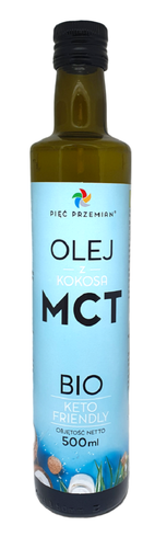 Olej Kokosowy MCT Keto Bezglutenowy BIO 500 ml - PiĘĆ Przemian na Arena.pl