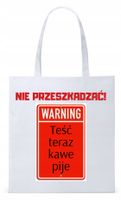 Dla Teścia Taty Prezent Torba Eco Biała Shopper Z Nadrukiem Ze Zdjęciem