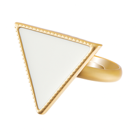 Trójkątny, biały, regulowany pierścionek by Klaudia Nieścior