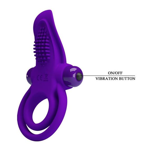 PRETTY LOVE - VIBRANT PENIS RING Purple- 10 function vibrations zdjęcie 6