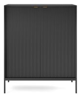 Komoda Delicious wysoka ryflowana czarna