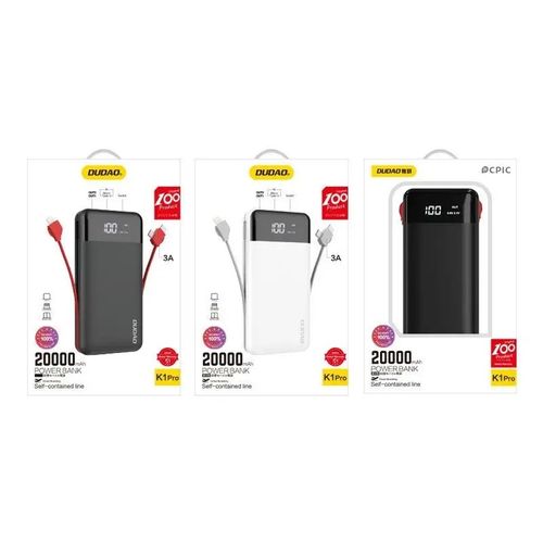 DUDAO POWERBANK 20000mAh DUŻA POJEMNOŚĆ + KABEL USB C LIGHTNING MICRO USB na Arena.pl