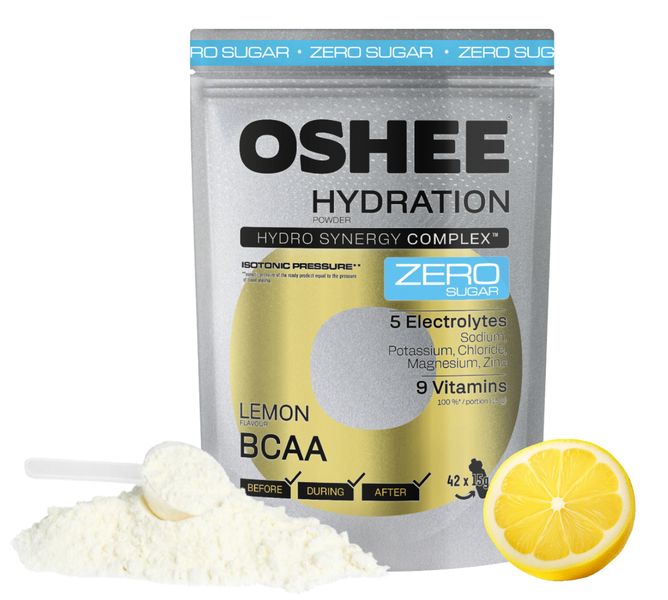 OSHEE Hydration Zero Sugar proszek Lemon BCAA 630 g zdjęcie 1