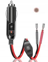 Wtyk zapalniczki do gniazda z kablem 50 cm. Włącznik 15A Mocny 12V 24V