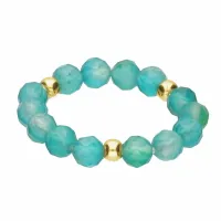 PIERŚCIONEK NA GUMCE KAMIEŃ NATURALNY AWENTURYN CIERPLIWOŚĆ RÓWNOWAGA