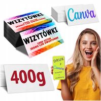 WIZYTÓWKI 1000 szt JEDNO / DWUSTRONNE JAKOŚĆ 400g! SZTYWNE! KREATOR ONLINE
