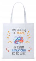 Torba Biała Eco Shopper Dla Instruktora Prezent Z Nadrukiem Ze Zdjęciem