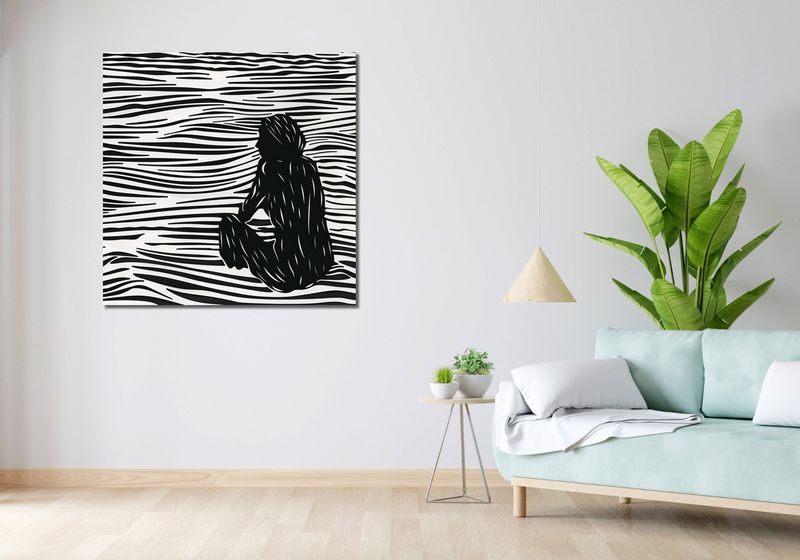 Obraz 100x100cm Złożone Fluidalne Linie zdjęcie 2
