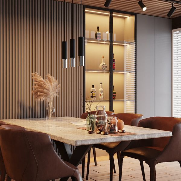 Lampa wisząca LOOPEZ 3L czarny/chrom zdjęcie 6