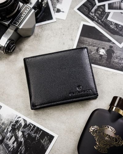 Portfel męski skórzany mały PETERSON ochrona RFID na karty pudełko prezent na Arena.pl