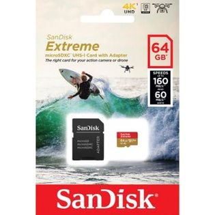 Karta pamięci SanDisk EXTREME 64GB Class 10 V30 adapter SDSQXA2-064G-GN6AA