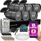 PREMIUM MONITORING DOMU FIRMY PODWÓRKA 6 KAMER 4K 8MPX CZARNE 24/7