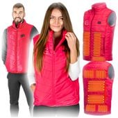 Kamizelka podgrzewana XL bezrękawnik męska damska pikowana kurtka czerwona