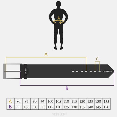 SEPHER Pasek Męski Skórzany CZARNY garnitur spodni na Arena.pl