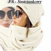POLSKI KOMPLET CZAPKA Beanie + KOMIN Ciepły Zimowy KOLORY