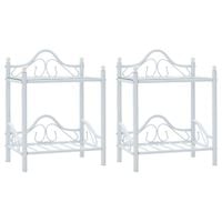 Stoliki nocne, 2 szt., stal i hartowane szkło, 45x30,5x60 cm