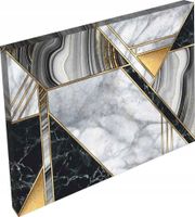 OBRAZ marmur złoty srebrny linie kamień 120x80