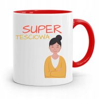 Kubek Czerwony Teściowej Super Teściowa Prezent Z Nadrukiem Ze Zdjęciem