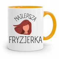 Kubek Żółty Fryzjera Fryzjerki Najlepsza Fryzjerka Z Nadrukiem Ze Zdjęciem