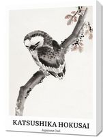 Obraz 50x70cm Design Japanese Owl, Hokusai Vintage do Salonu