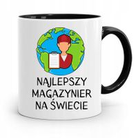 Kubek Czarny Dla Magazyniera Najlepszy Na Świecie Z Nadrukiem Ze Zdjęciem