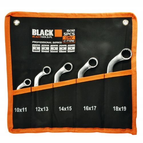 Klucze oczkowe Wygięte TYP C 10-19 Do alternatora Rozrusznika CRV BLACK na Arena.pl