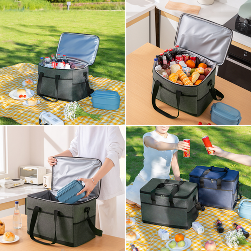 Duża Torba Termiczna 26,5L - Termoizolacyjna Na Zakupy Piknik Plażę na Arena.pl