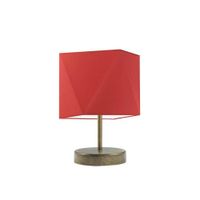 Lampka PASADENA abażur czerwony stelaż stare złoto