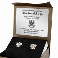 SPINKI do MANKIETÓW KOSZULI pr. 925 ORZEŁ POLSKI PREZENT dla OFICERA