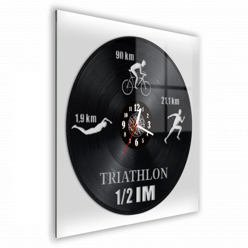 Zegar Ścienny z płyty winylowej na lustrze TRIATHLON-1 41 wzorów 30x30 cm na Arena.pl