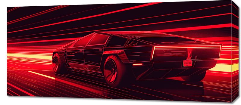 Obraz 90x40cm Prędkość w Czerwonym Neonie zdjęcie 1