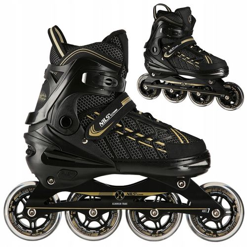 ŁYŻWOROLKI ROLKI Rekreacyjne Męskie Damskie Regulowane PU100 ABEC7 r. 43-45 na Arena.pl