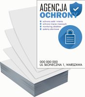 Ulotki A4 reklamowe firmowe 100szt projekt w cenie AGENCJA OCHRONY