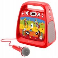 BOOMBOX DLA DZIECI FUNKCJĄ KARAOKE MIKROFON CD USB