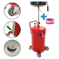 19650Mobilna czerwona zlewarka do oleju warsztatowa pojemnik 80litrów